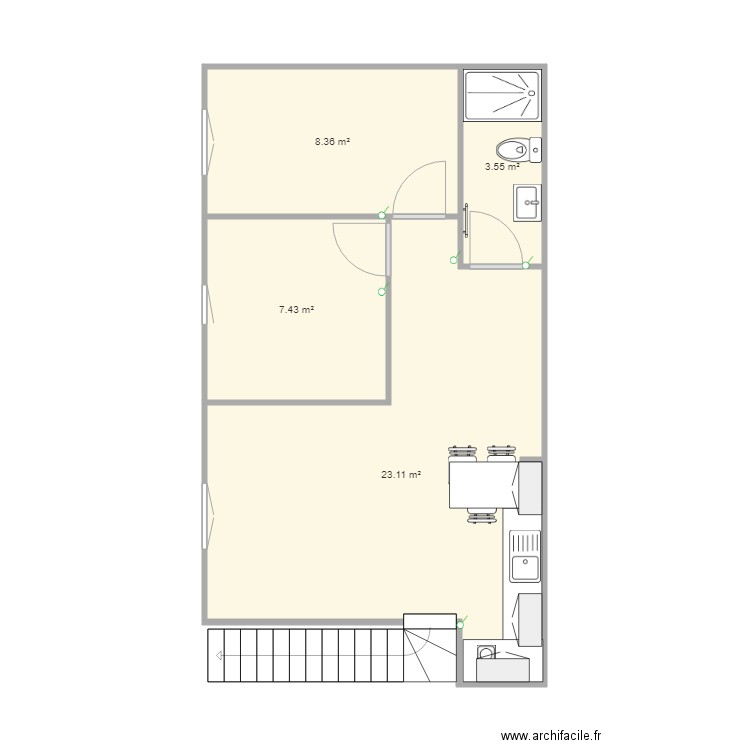 projet studio  Dhérouville. Plan de 0 pièce et 0 m2