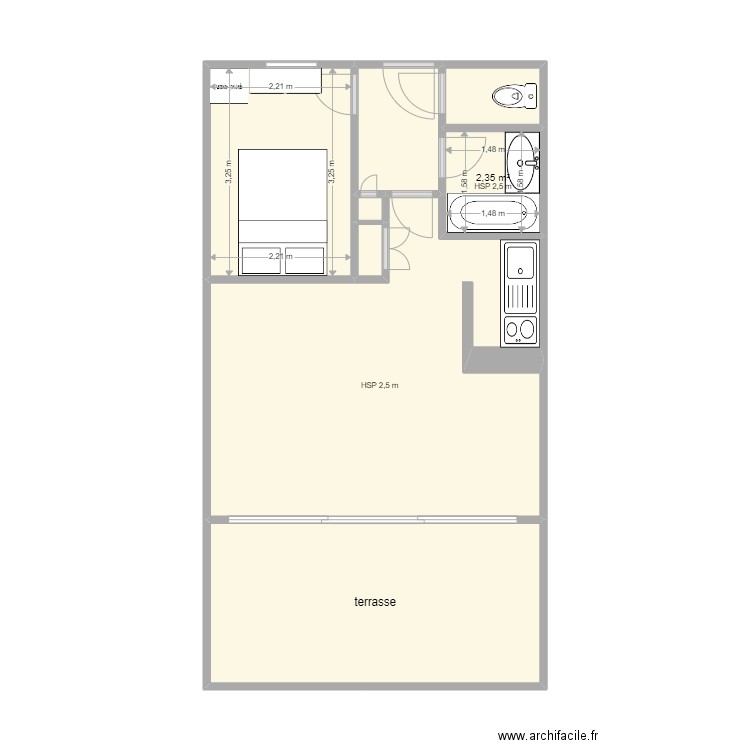 I1 246. Plan de 8 pièces et 47 m2