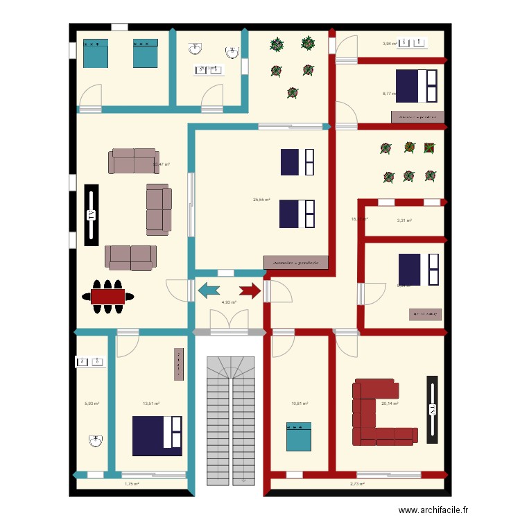 Maison Thiès. Plan de 0 pièce et 0 m2