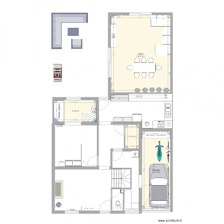 montfermeil escalier à droite 2. Plan de 0 pièce et 0 m2