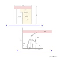 COUPE AB et CD du sanitaire