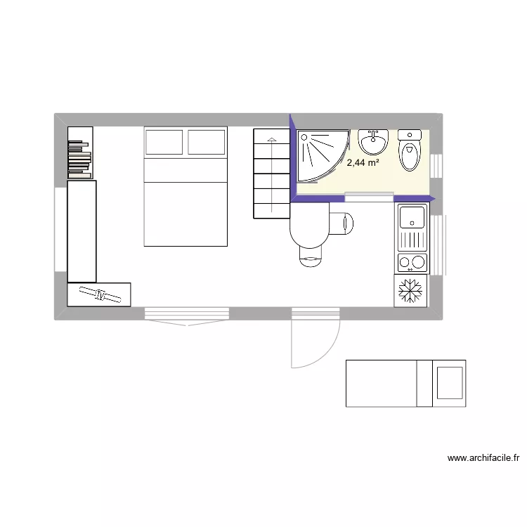 Studio 18m2 habitables . Plan de Studio 18m2 habitables . Plan de