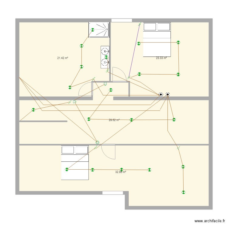 remi etage ecl. Plan de 4 pièces et 107 m2