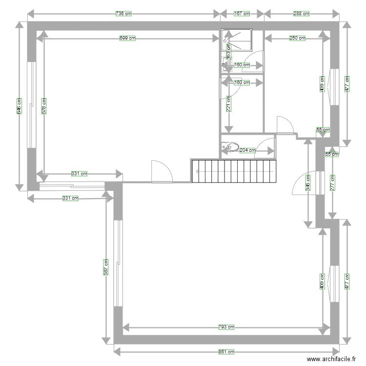 rbt . Plan de 13 pièces et 197 m2