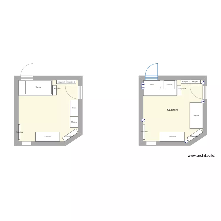 Ma chambre avec meubles. Plan de Ma chambre avec meubles. Plan de
