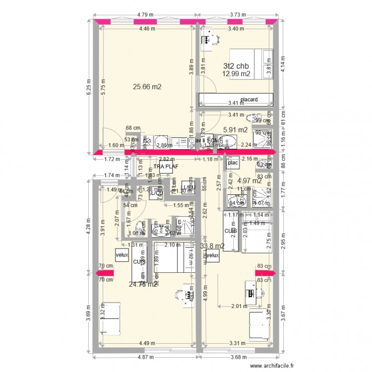 BONNAC PLAN 1 T2 et 2 studios der 12. Plan de 0 pièce et 0 m2