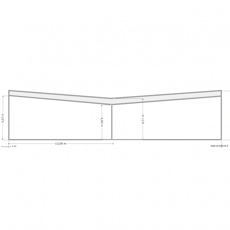 coupe. Plan de 0 pièce et 0 m2