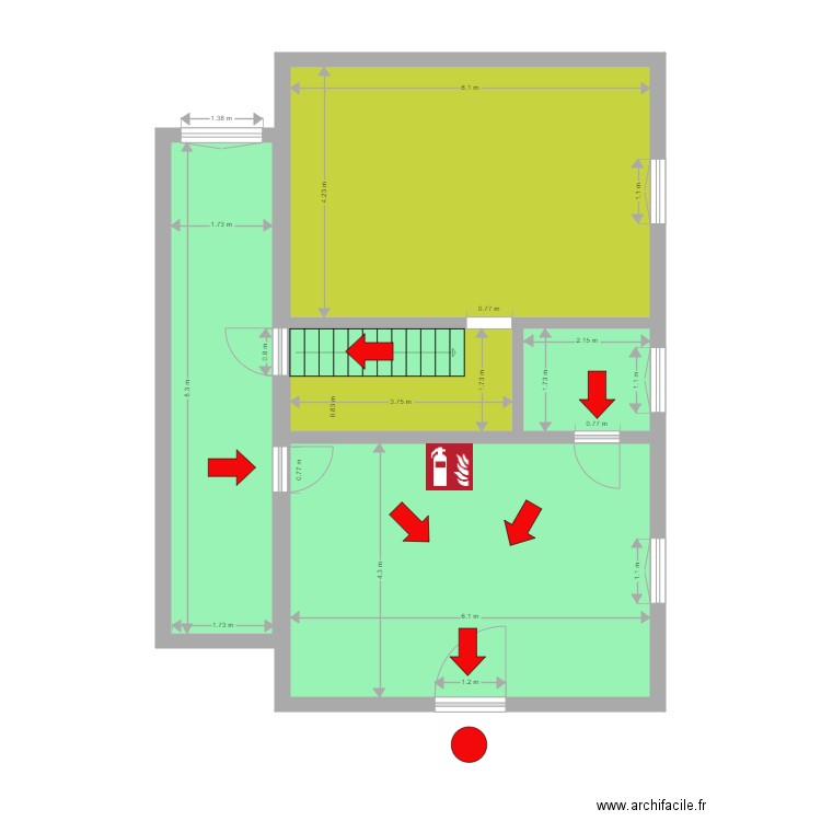 Partie B Rdc évacuation. Plan de 0 pièce et 0 m2