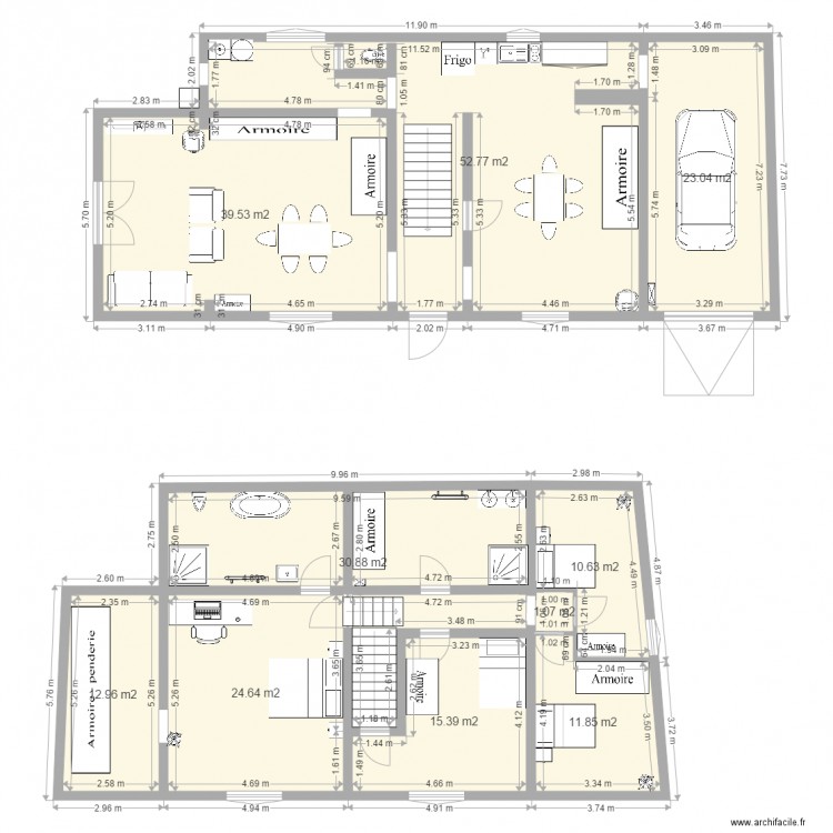 maison sdb mi. Plan de 0 pièce et 0 m2