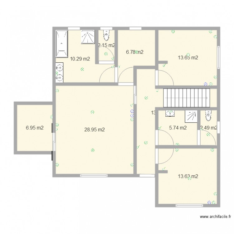 étage My case et electrique 2. Plan de 0 pièce et 0 m2
