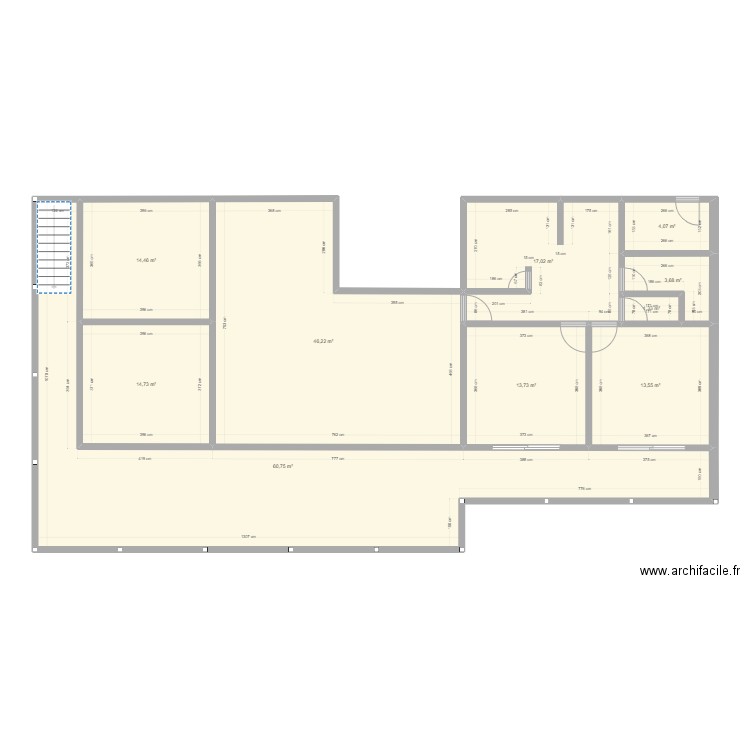 les abymes - palais royal. Plan de 14 pièces et 253 m2