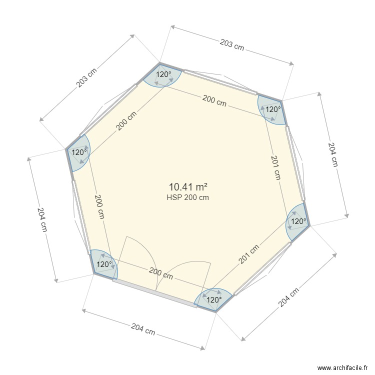 cabane hexagone fini. Plan de 0 pièce et 0 m2