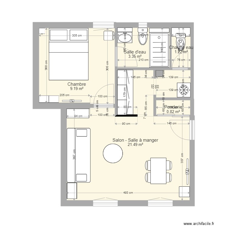 LA ROCHELLE MAISON. Plan de 5 pièces et 36 m2