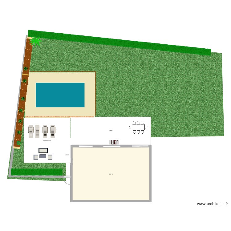 plan piscine V3. Plan de 1 pièce et 84 m2