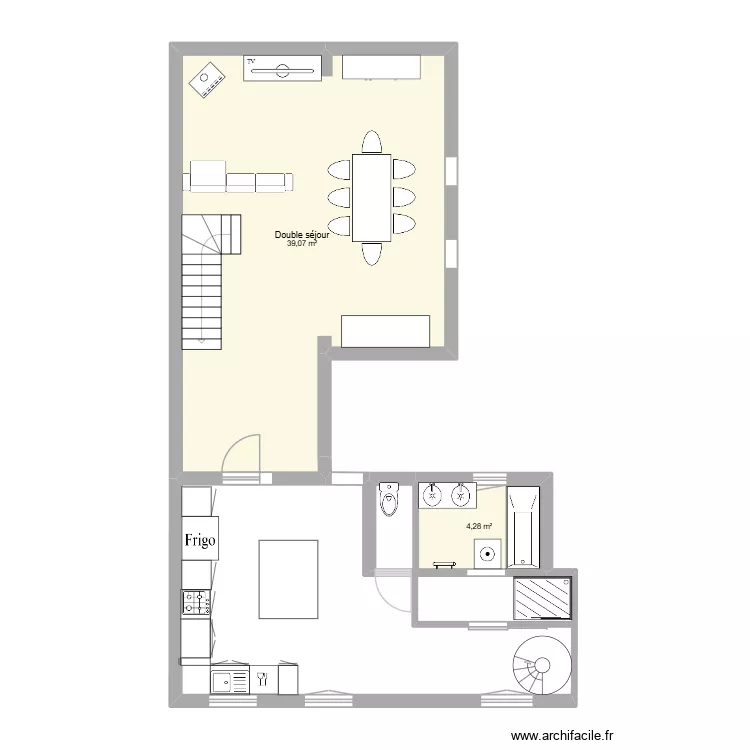 Maison bas. Plan de 