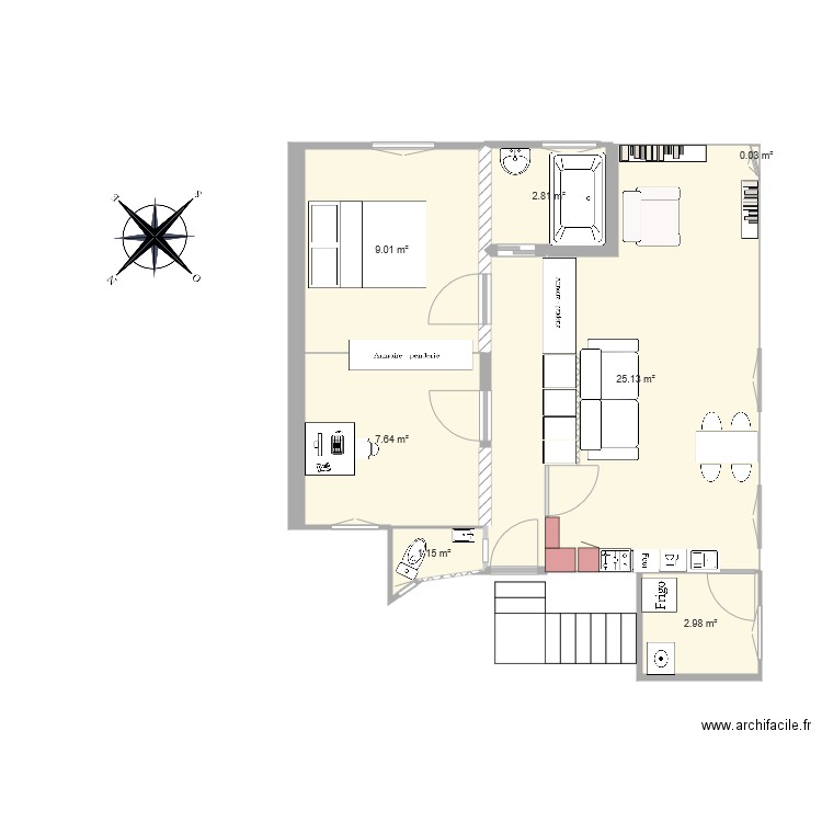 répartition pièces. Plan de 0 pièce et 0 m2