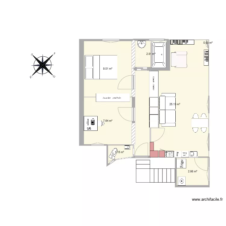 r&eacute;partition pi&egrave;ces. Plan de 