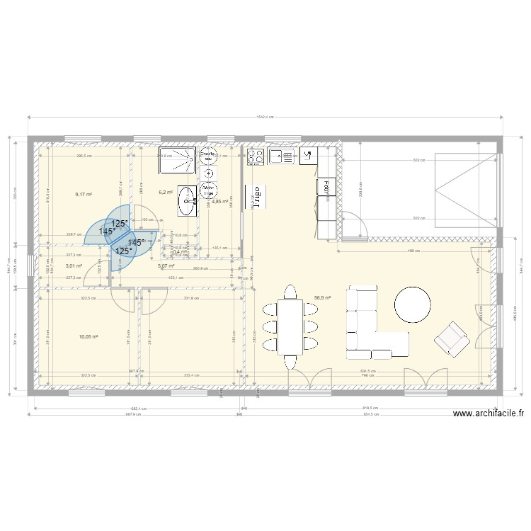 11111. Plan de 8 pièces et 96 m2