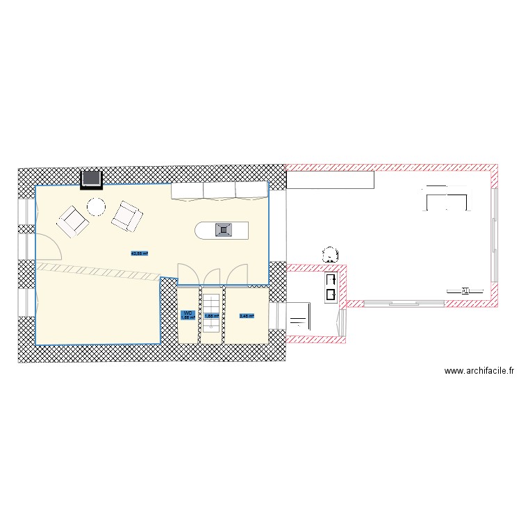 Maison Marie2. Plan de 4 pièces et 50 m2