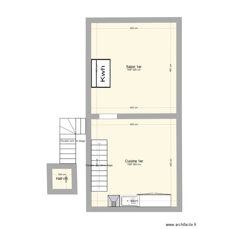 1er étage Trooz. Plan de 0 pièce et 0 m2