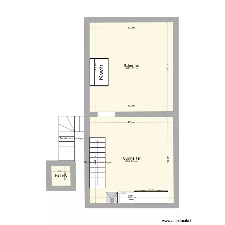 1er &eacute;tage Trooz. Plan de 
