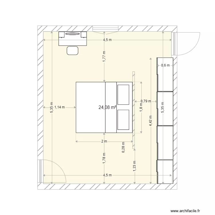 chambre lucie et francois. Plan de 