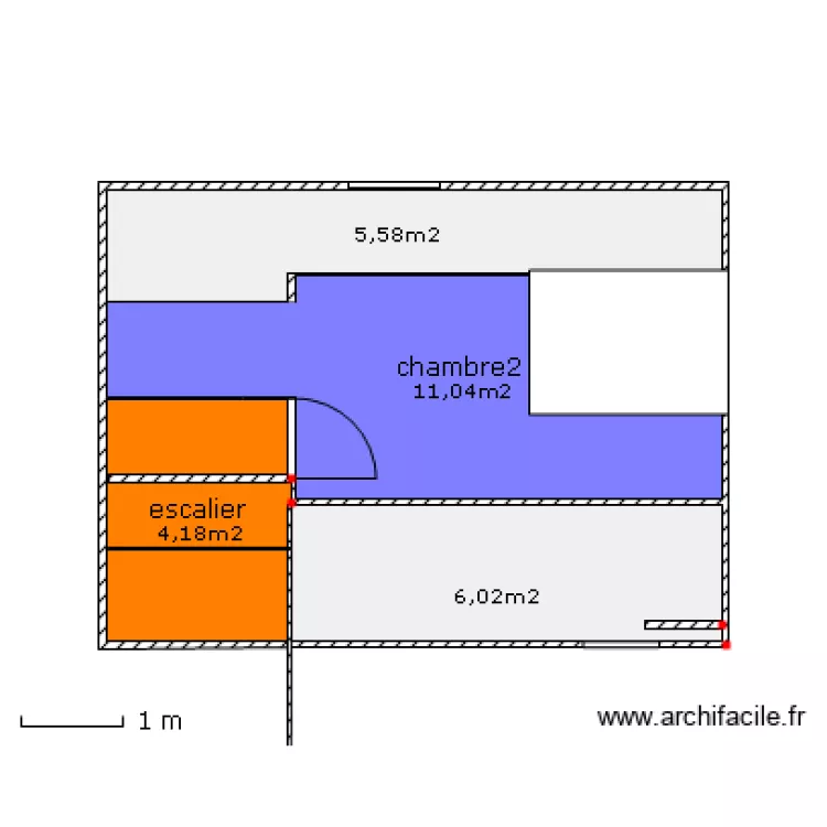 chambre grenier. Plan de chambre grenier. Plan de