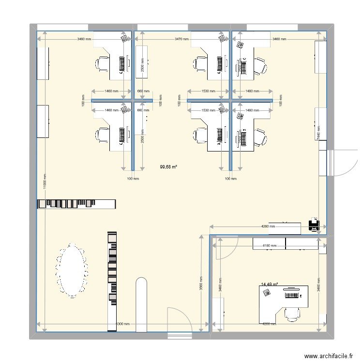 Nouveau local de l'AAAT bureau entrée au centre. Plan de 0 pièce et 0 m2