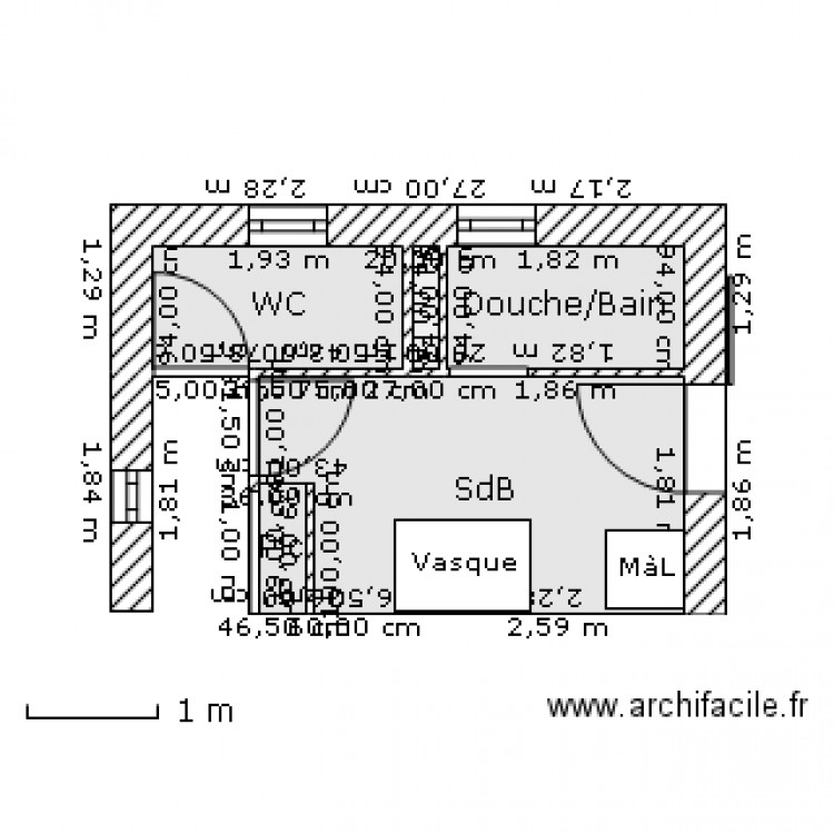  Extension RDC 3 coté. Plan de 0 pièce et 0 m2