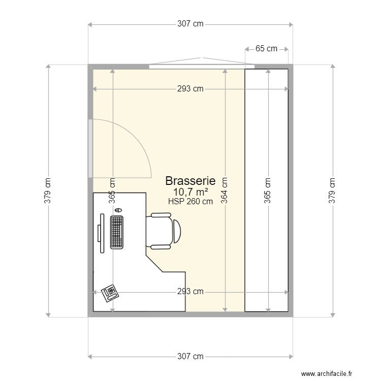 Bureau - Fabrika Zout. Plan de 1 pièce et 11 m2