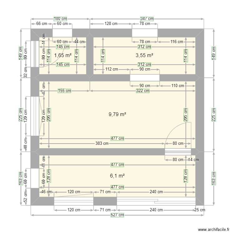 THAMAR. Plan de 4 pièces et 21 m2