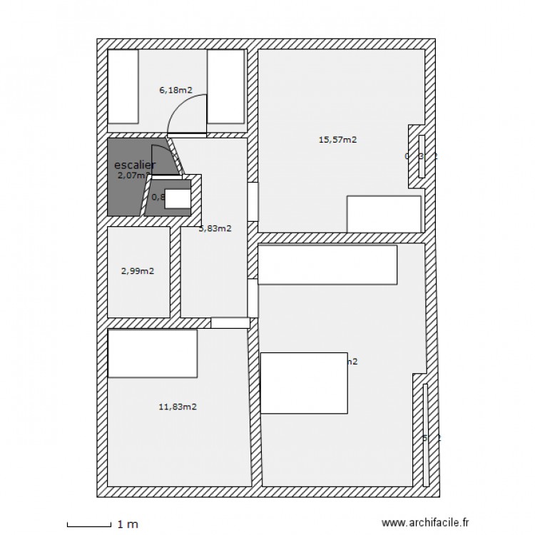 lacour_1et_esca_wc. Plan de 0 pièce et 0 m2