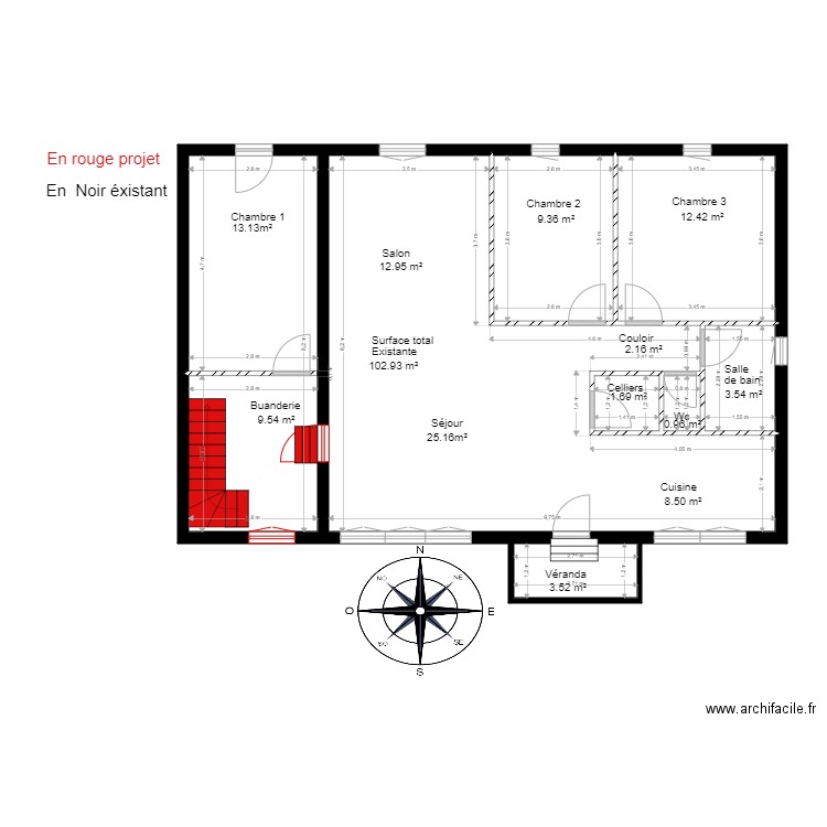 Mederic   Projet. Plan de 8 pièces et 103 m2