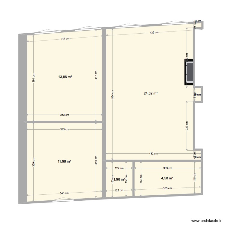 ST SULPICE 1. Plan de 5 pièces et 57 m2