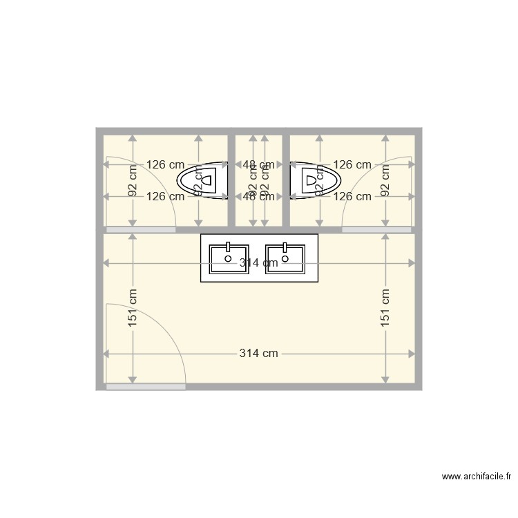 sanitaire2. Plan de 0 pièce et 0 m2