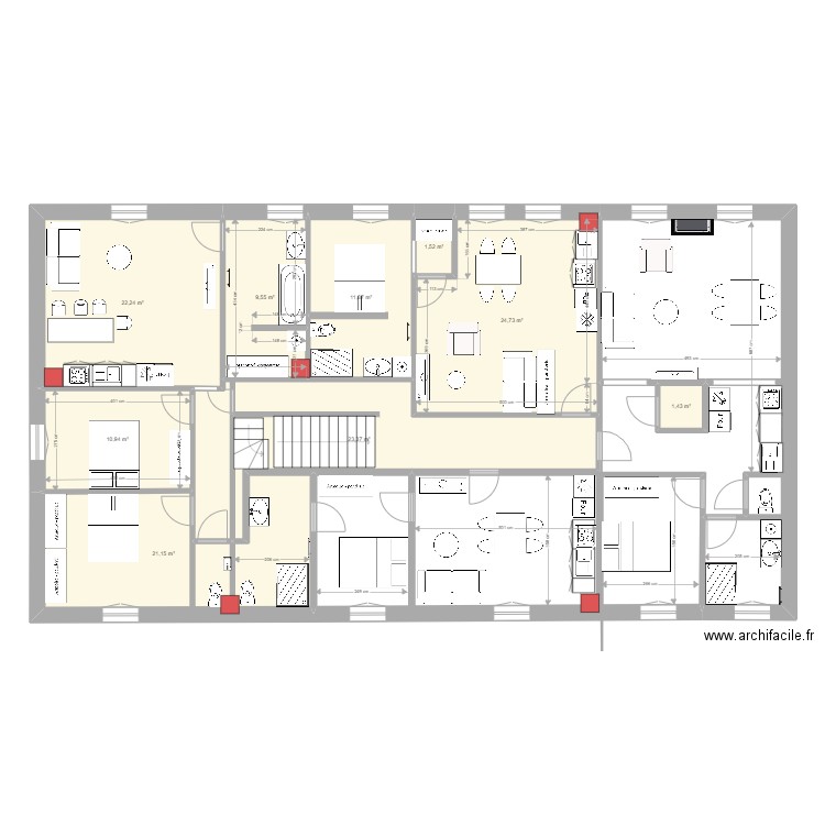 chateau niv 1 sans escalier. Plan de 0 pièce et 0 m2