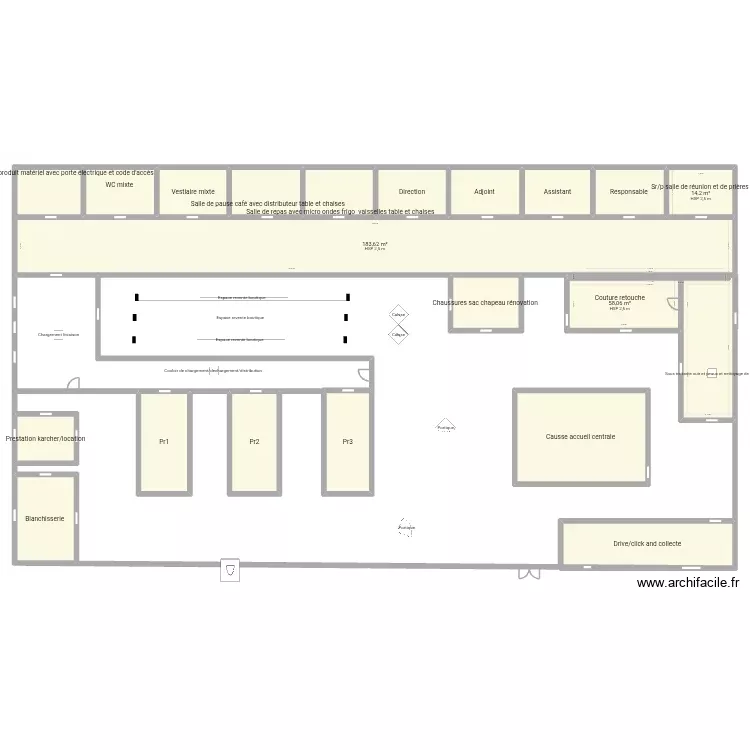 le futur. Plan de 20 Pièces et 598 m²