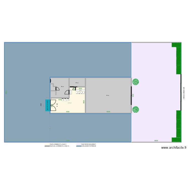 LE SALOON AVANT TRAVAUX. Plan de 8 pièces et 844 m2