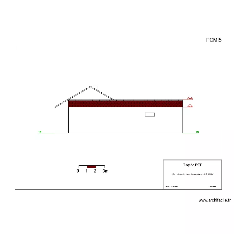 plan facade est PCMI5. Plan de 