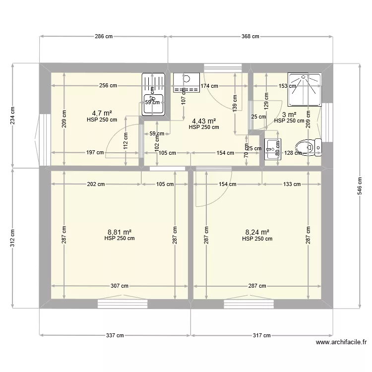 rez supp&eacute;rieur Prarainson 43. Plan de 