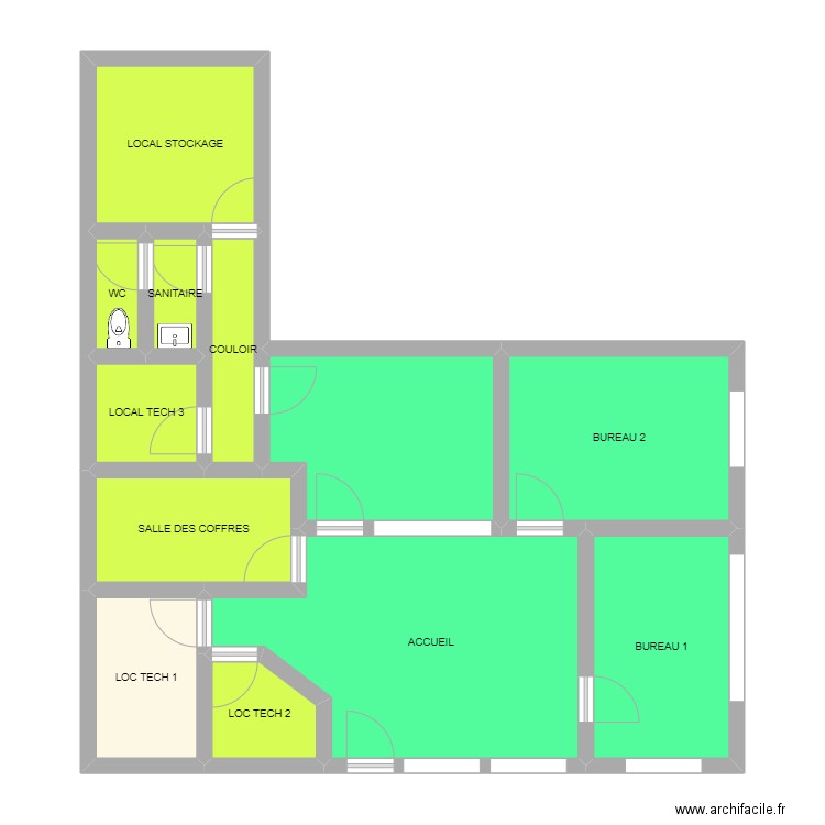 PASCAUD COMMERCE. Plan de 12 pièces et 77 m2