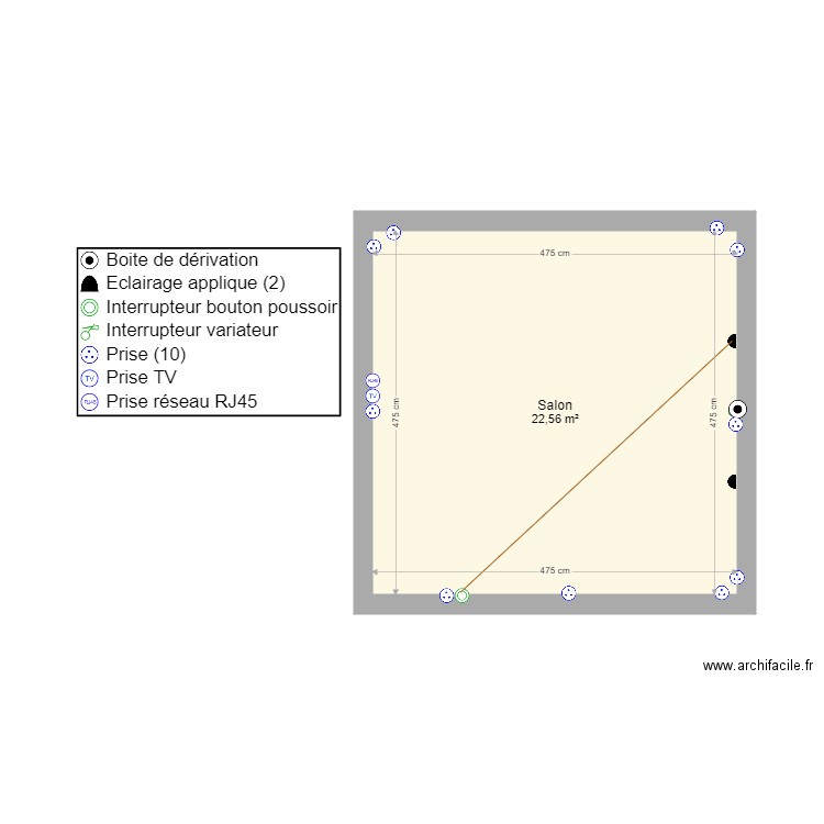 Salon. Plan de 0 pièce et 0 m2