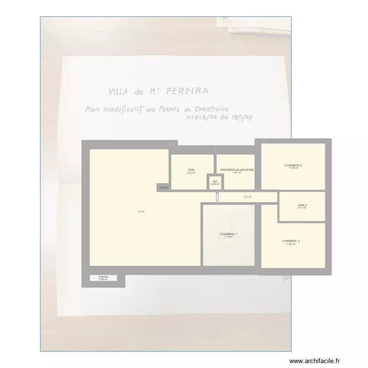 ROCQUEPLAN ADELIN. Plan de 