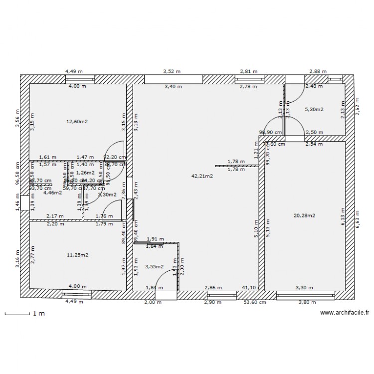 Maison avec mesures. Plan de 0 pièce et 0 m2