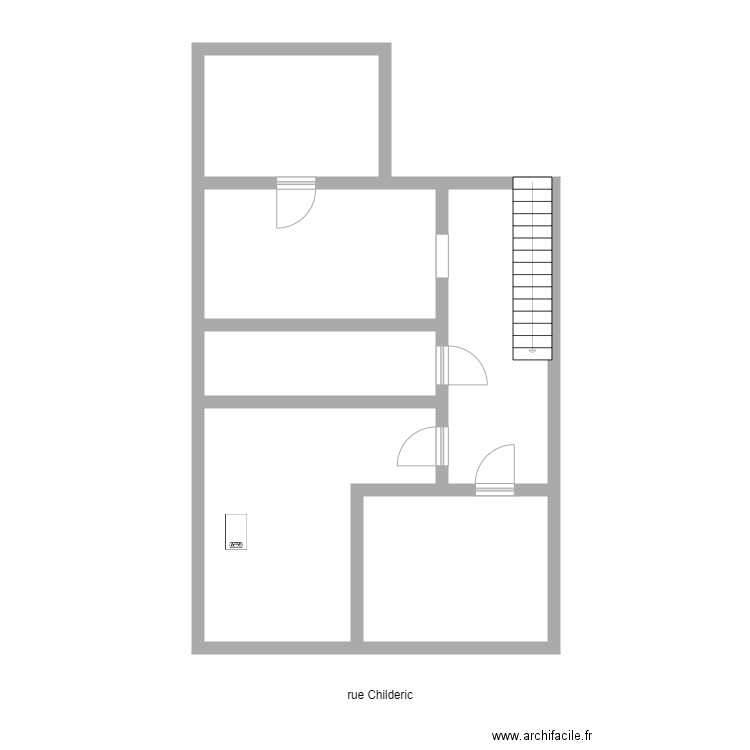 PMS2 cave. Plan de 6 pièces et 69 m2