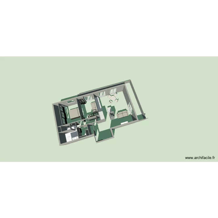 pastorelles. Plan de 2 Pièces et 7 m²