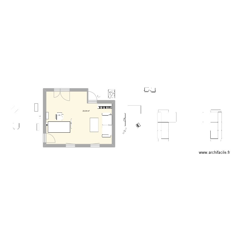 darOurcq3. Plan de 1 pièce et 26 m2