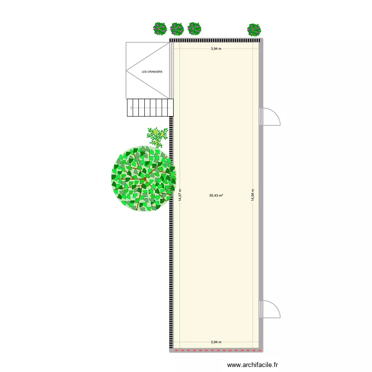 R ORANGERS. Plan de 1  et 55 m²