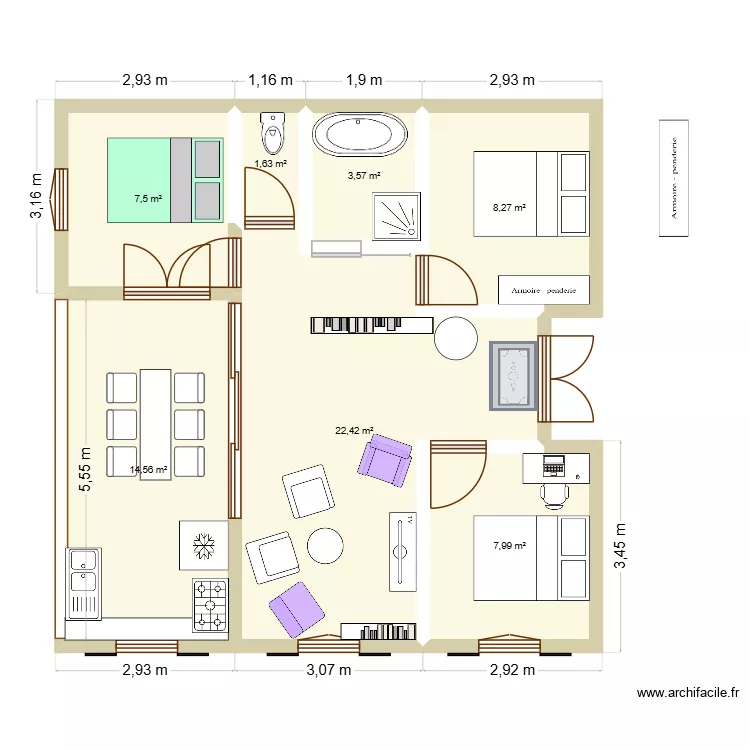 Plan2. Plan de 7 et 66 m² Plan2. Plan de 7 et 66 m²