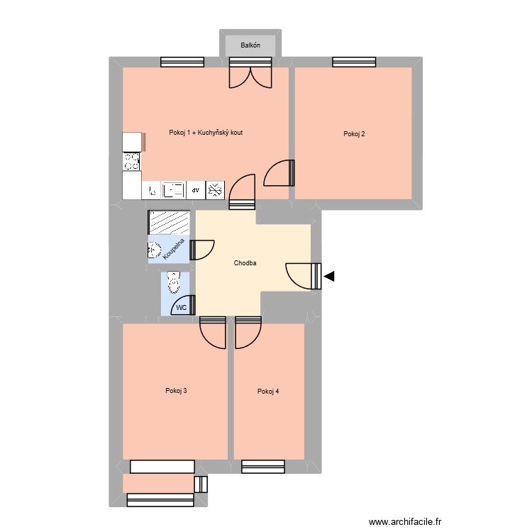 30.dubna 2307, byt 3. Plan de 0 pièce et 0 m2